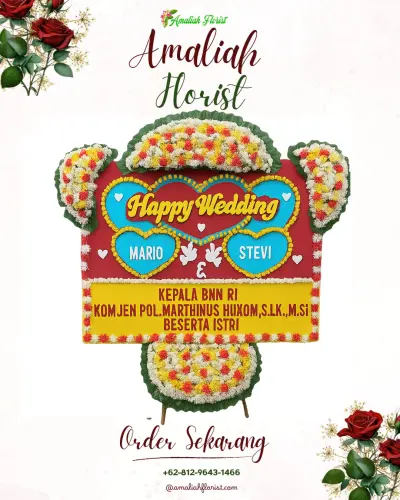 Karangan Papan Bunga Pernikahan di Majasari